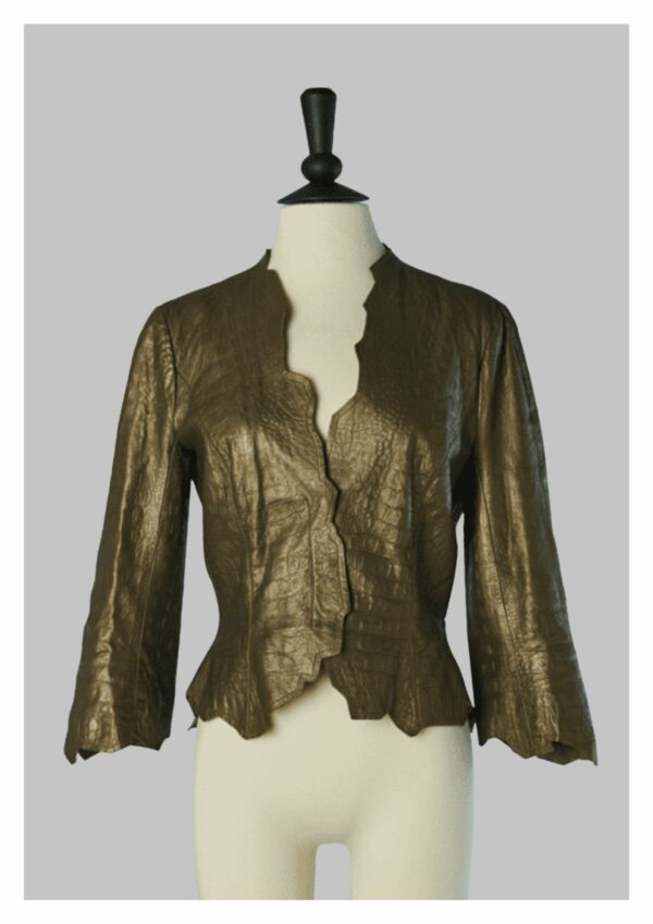 THIERRY MUGLER jacket in gold leather